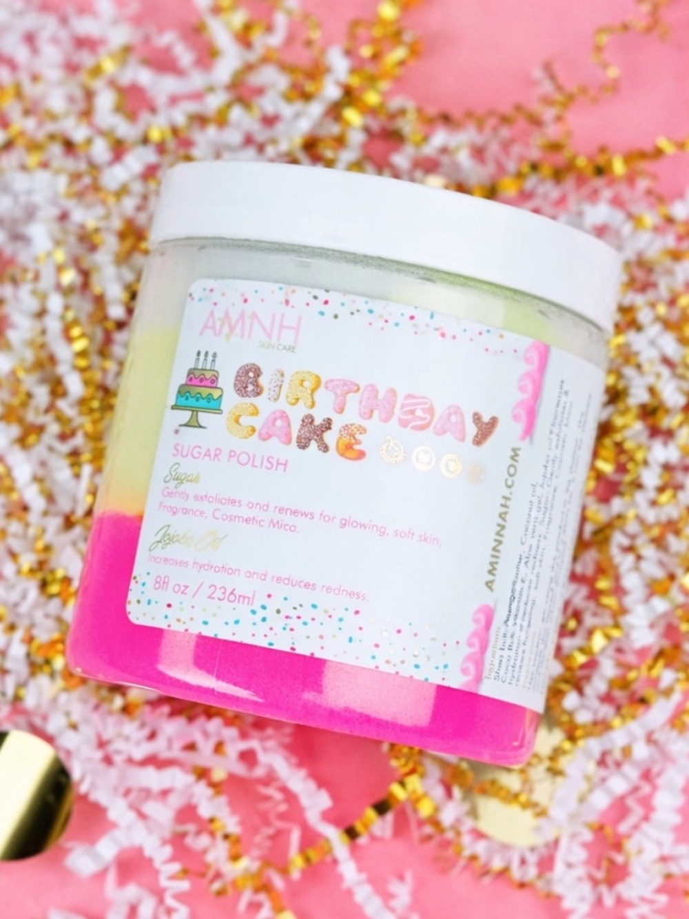 Aminnah Birthday Cake Sugar Scrub NWT